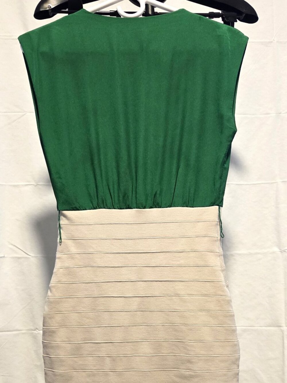 Express Green Colorblock V-Neck Sleeveless Bodycon Bandage Dress XS